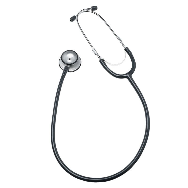 Stethoscope Duplex Nickel chromium by Riester Adults with a pair of replacement ear tips and a replacement membrane Black Color