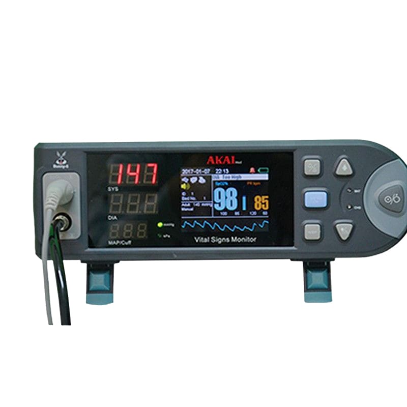 AKAIMED Vital Signs Monitor (Bunny5) 3functions  high resolution LCD screen 5.5''  For Adult, Pediatric, Neonatal  72hr data storage  Data transfer via USB cable  Light weight  With all accessories